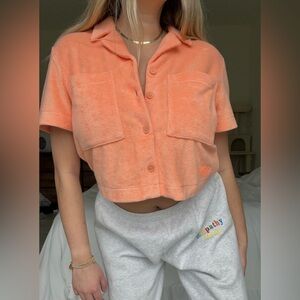 NWT Ugg Button-down Orange Terrycloth Shirt